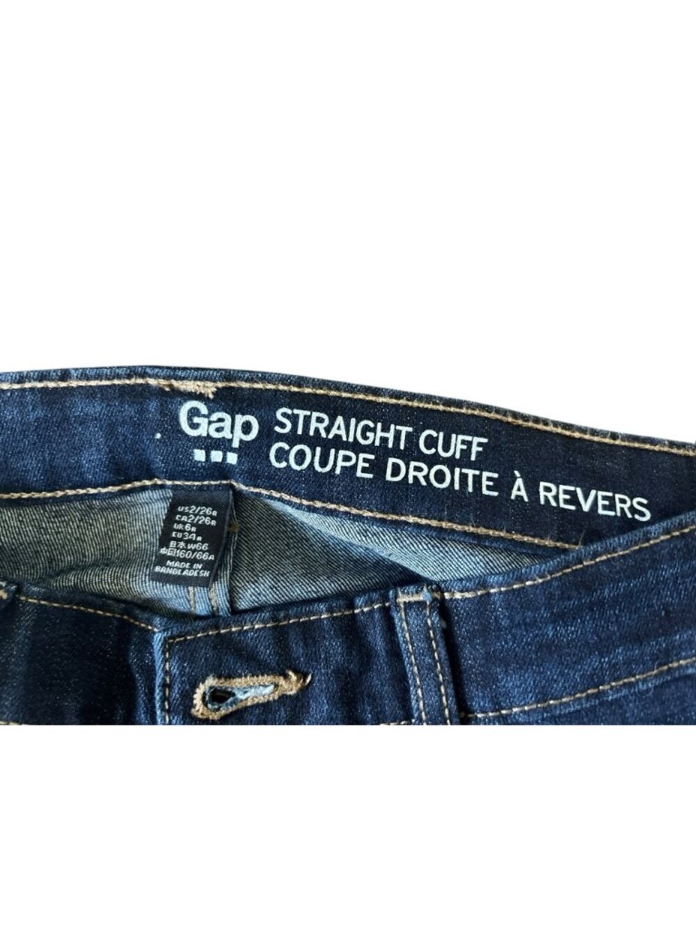 Gap Women's Straight Cuff Blue Jeans - Picture 3 of 6